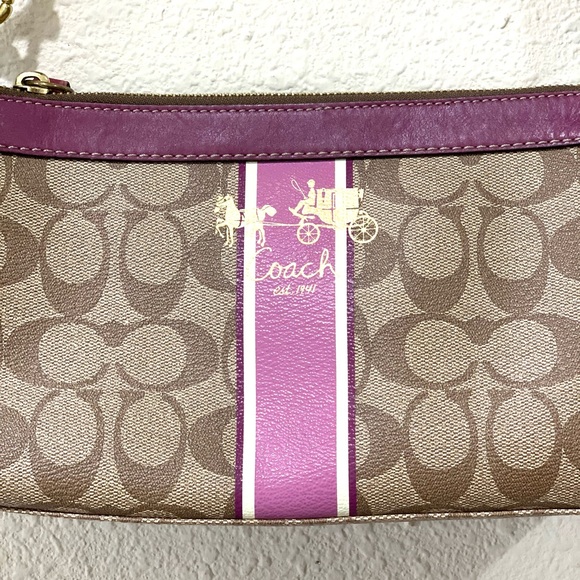 COACH Brown/Purple Small Shoulder Bag - Picture 4 of 16